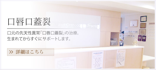 口唇口蓋裂口元の先天性異常「口唇口蓋裂」の治療。赤ちゃんの頃からサポートします。